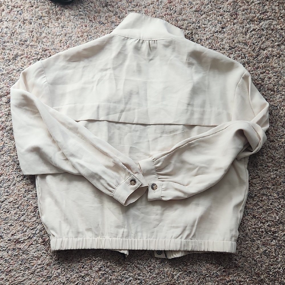 Nine West Beige Bomber Jacket - Picture 2 of 5